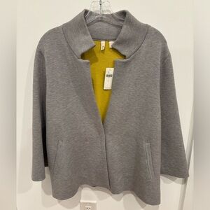 Moth by Anthropologie NEW Cary Cardigan in Grey Jacket Blazer Ponte Womens Large